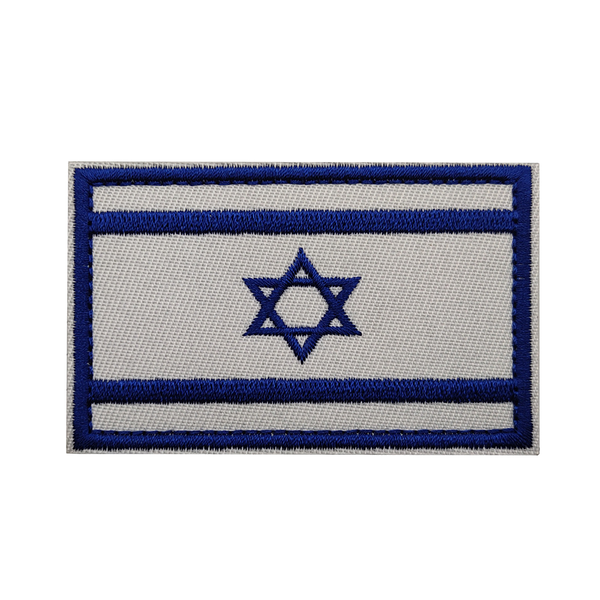 פאץ' דגל ישראל רקום — כחול-לבן קלאסי עם מסגרת כחולה